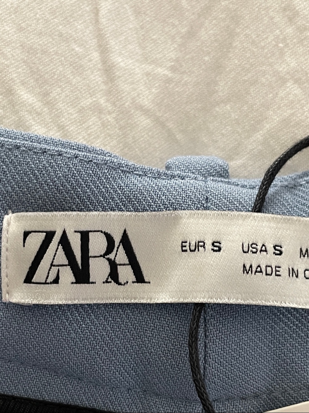 S: ZARA High Rise Wide Leg Trousers Pants Sky Blue NWT - Picture 4 of 8